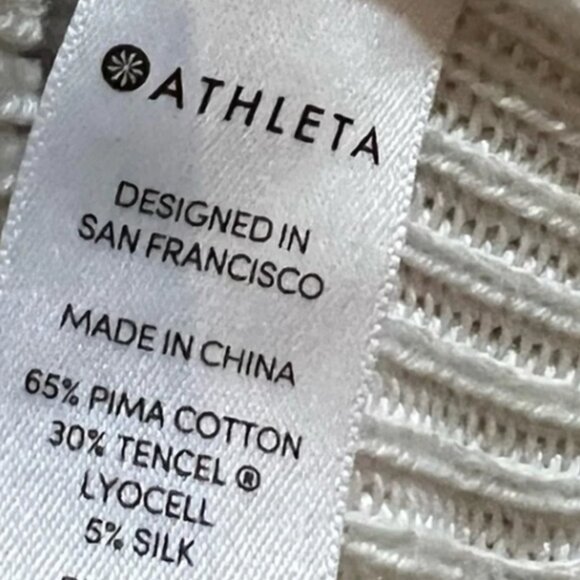 NEW Highly Rated Rest Day ATHLETA Asymmetrical Crewneck Sweater Pima Silk Large - Picture 5 of 5